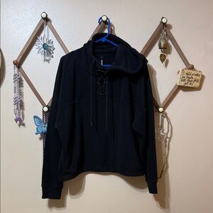 MPG Women's Black Lace-Up Hoodie